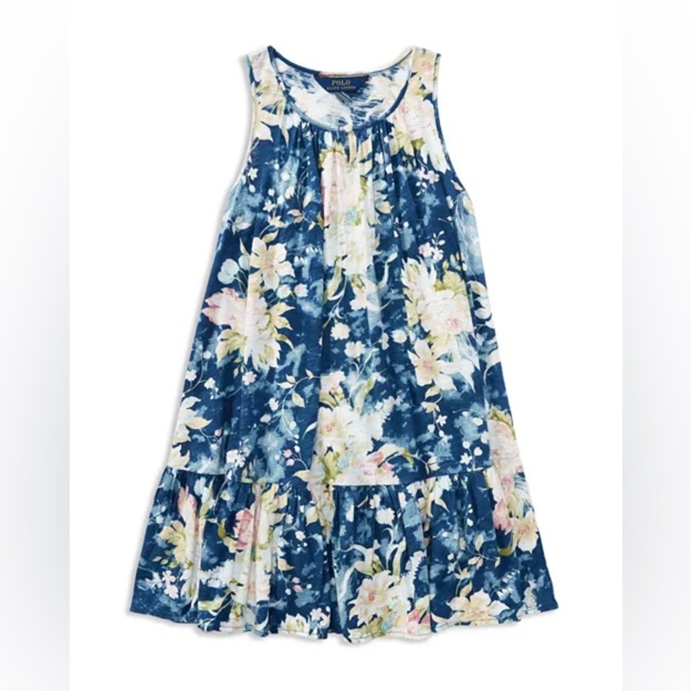 Polo Ralph Lauren Girls' Floral Drop-Waist Dress Sz L 12/14